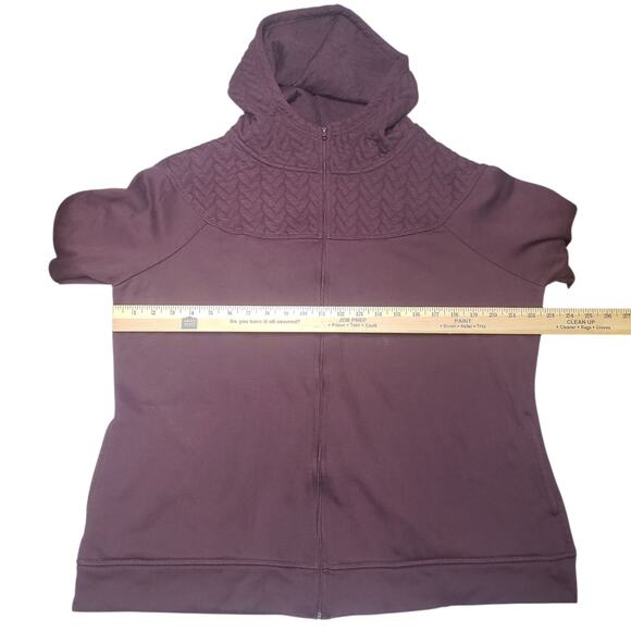 St. John's Bay Active Plum Quilted Hoodie Jacket Women’s XL Performance Wear - Picture 7 of 8